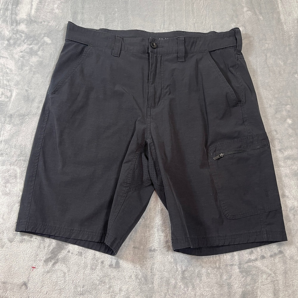 Huk Mens Performance Fishing Shorts Dark Gray Cargo Stretch Size Large L 35